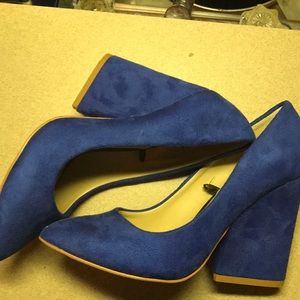 Cobalt blue Express wedge heels